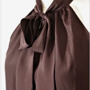 Banana Republic Brown Silky Tie Blouse